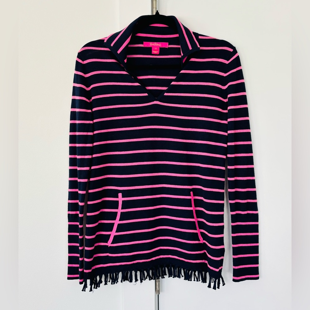 Lilly Pulitzer Crestwood fringe hem sweater size XS